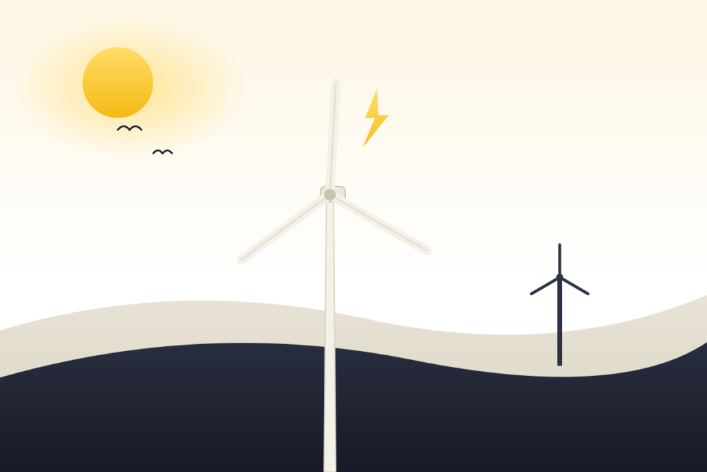 Elektrownia wiatrowa - ilustracja