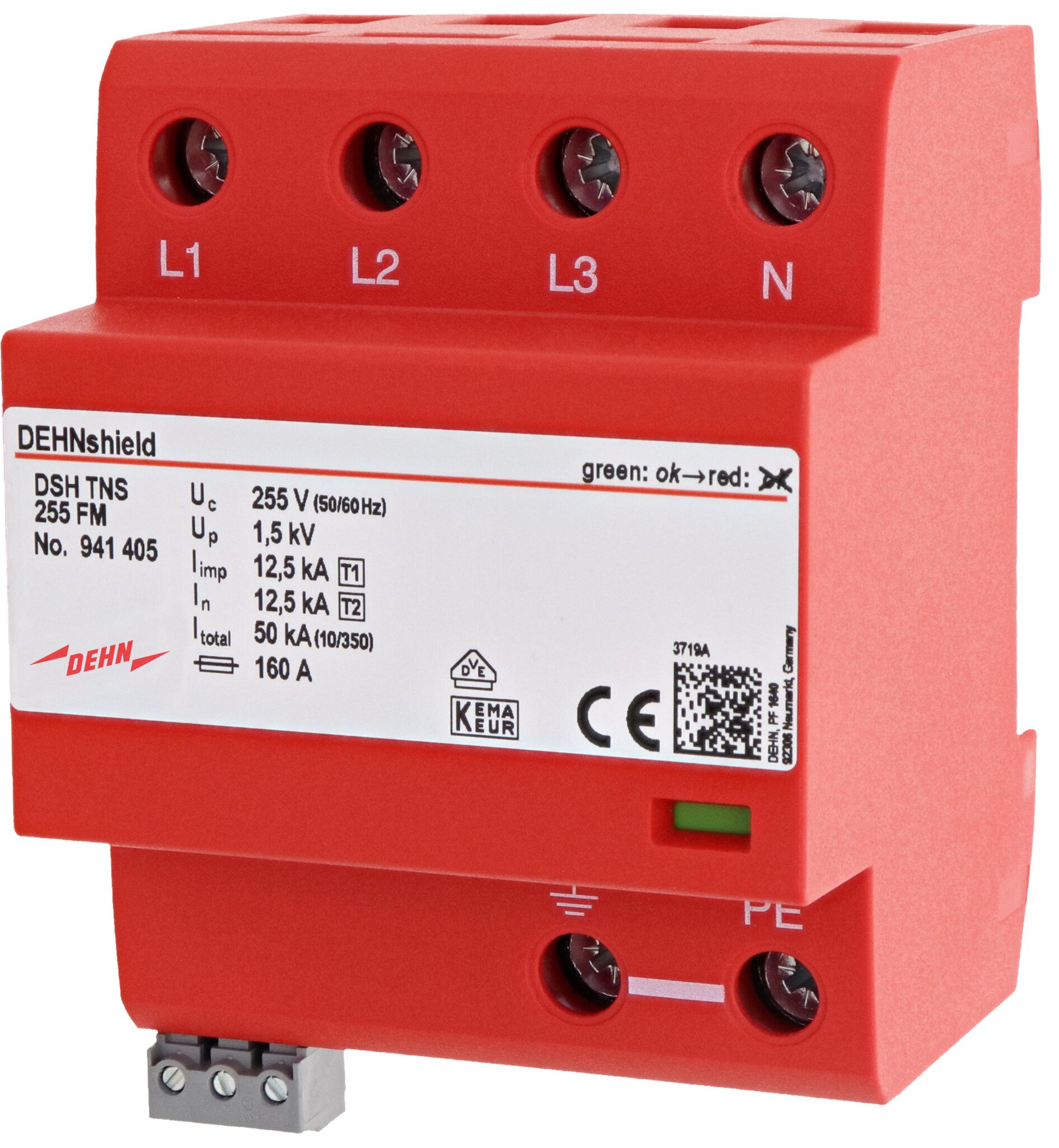 Ogranicznik przepięć AC T1+T2 DEHN DEHNshield DSH TNS 255 FM (941405) 3P+N TN-S