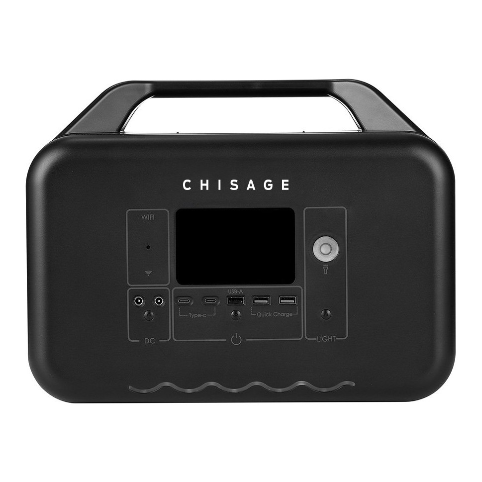 Przenośna stacja zasilania Chisage ESS CE-P1000CS 1000 W 1008 Wh LiFePO4, ładowanie solarne MPPT, Wi-Fi