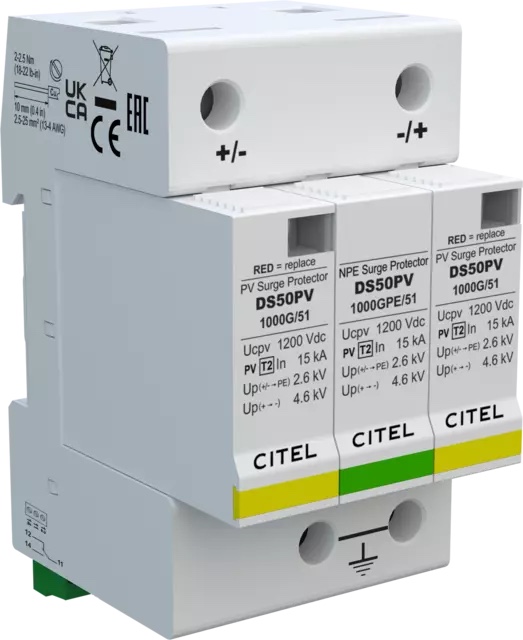 Ogranicznik przepięć DC T2 CITEL DS50PVS-1000G/51 (480391) do fotowoltaiki