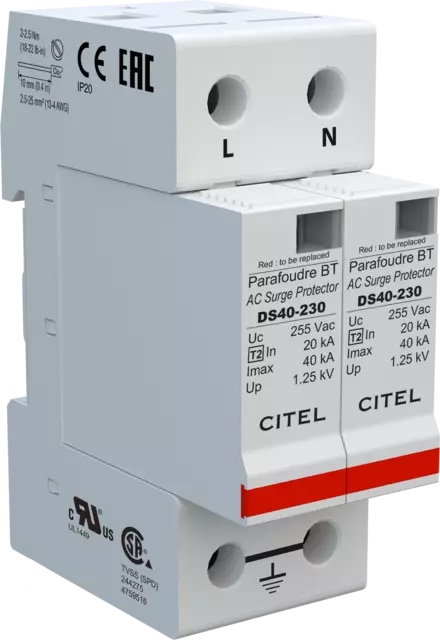 Ogranicznik przepięć AC T2 CITEL DS42-230 (461501) 1P+N TN
