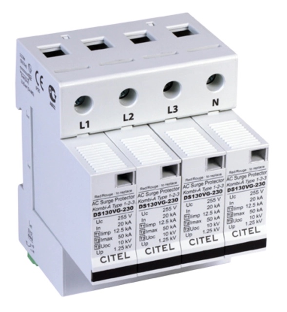 Ogranicznik przepięć AC T1+T2 CITEL DS134RS-230 (571514) 3-fazowy