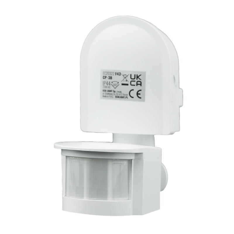 Czujnik ruchu PIR CP-3B 180° 12 m IP44 300 W biały Eco Light EC20322