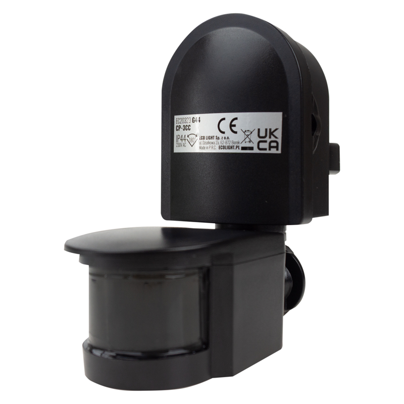 Czujnik ruchu PIR CP-3CC 180° 12 m IP44 300 W czarny Eco Light EC20323
