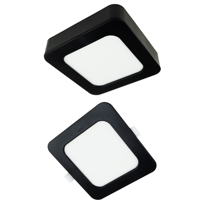 Downlight LED 12 W kwadratowy CCT 2w1 natynkowy/podtynkowy 1100 lm czarny Eco Light EC61438