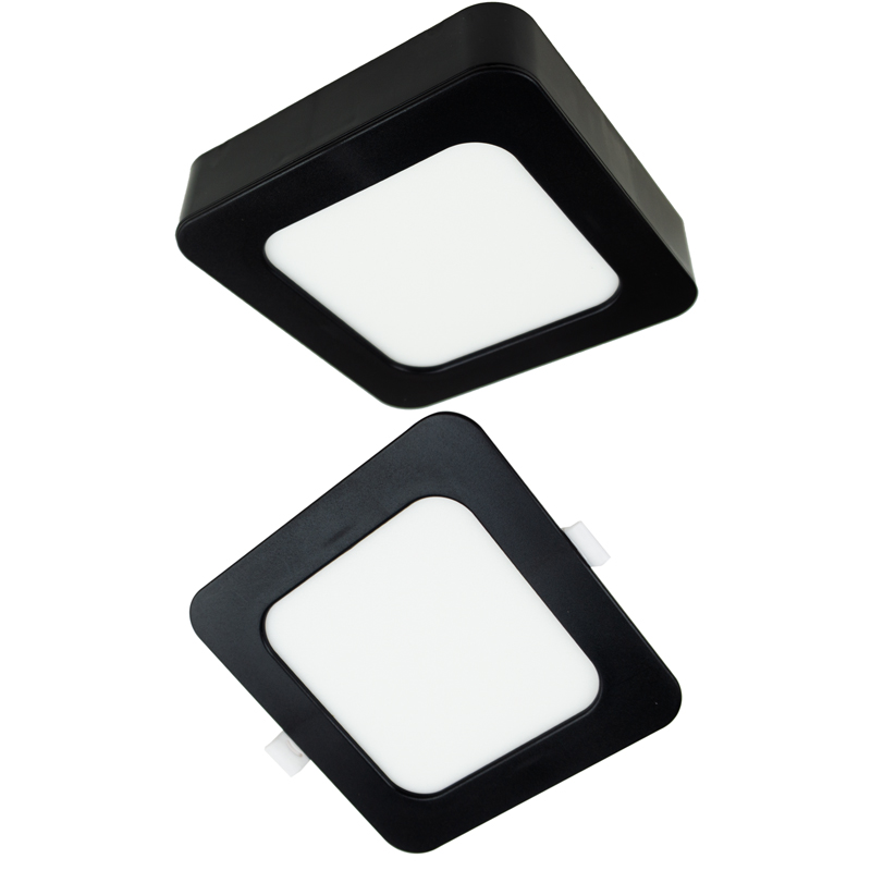 Downlight LED 18 W kwadratowy CCT 2w1 natynkowy/podtynkowy 1650 lm czarny Eco Light EC61439