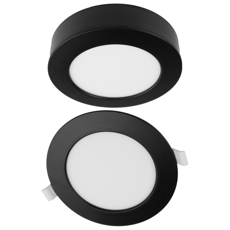 Downlight LED 18 W okrągły CCT 2w1 natynkowy/podtynkowy 1650 lm czarny Eco Light EC61435