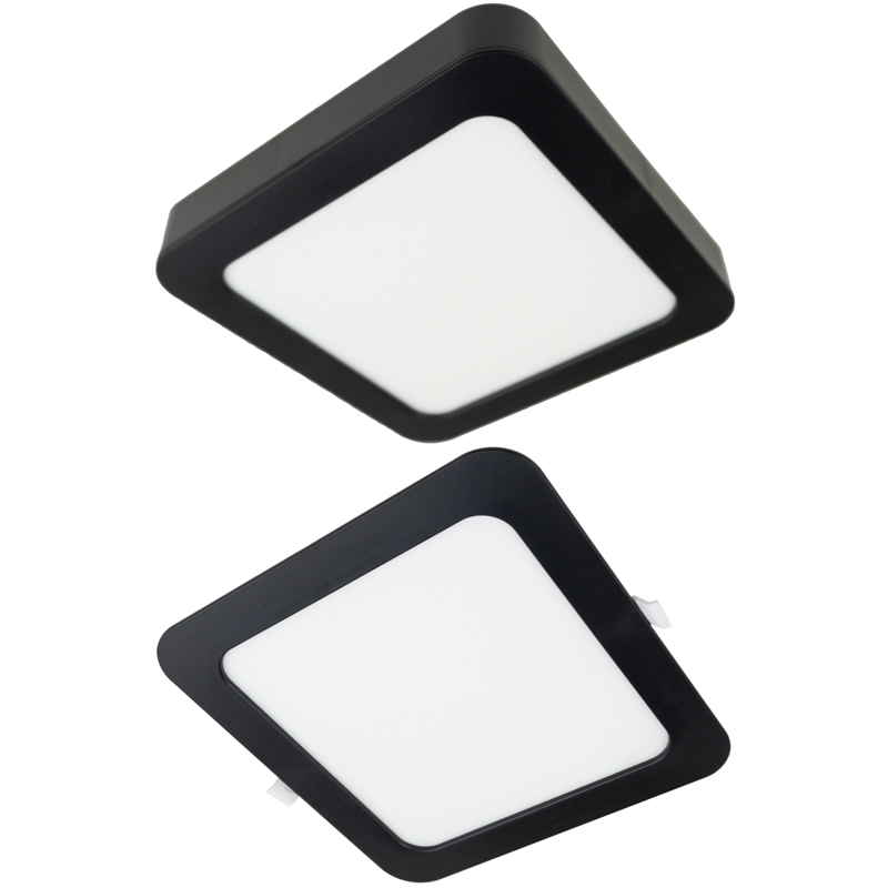 Downlight LED 24 W kwadratowy CCT 2w1 natynkowy/podtynkowy 2200 lm czarny Eco Light EC61440