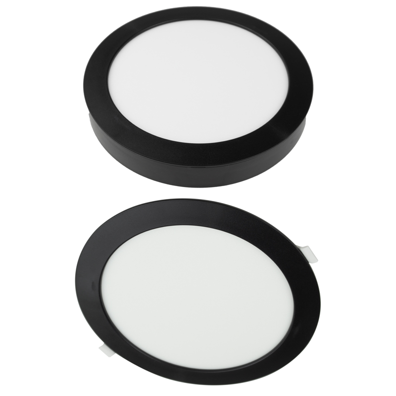 Downlight LED 24 W okrągły CCT 2w1 natynkowy/podtynkowy 2200 lm czarny Eco Light EC61436