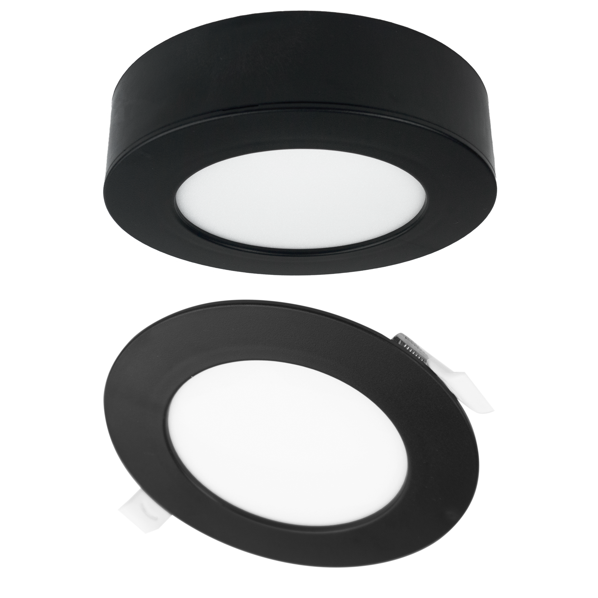 Downlight LED 6 W okrągły CCT 2w1 natynkowy/podtynkowy 540 lm czarny Eco Light EC61433