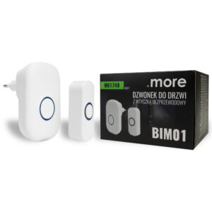 Dzwonek do drzwi bezprzewodowy z wtyczką BIM-01 433 MHz 25–85 dB biały .more M61749