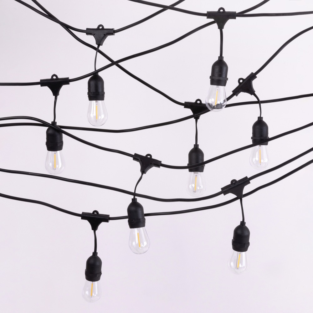 Girlanda ogrodowa LED 10 m z 10 żarówkami G45 E27 1 W 2700K IP44 czarna Eco Light EC20087