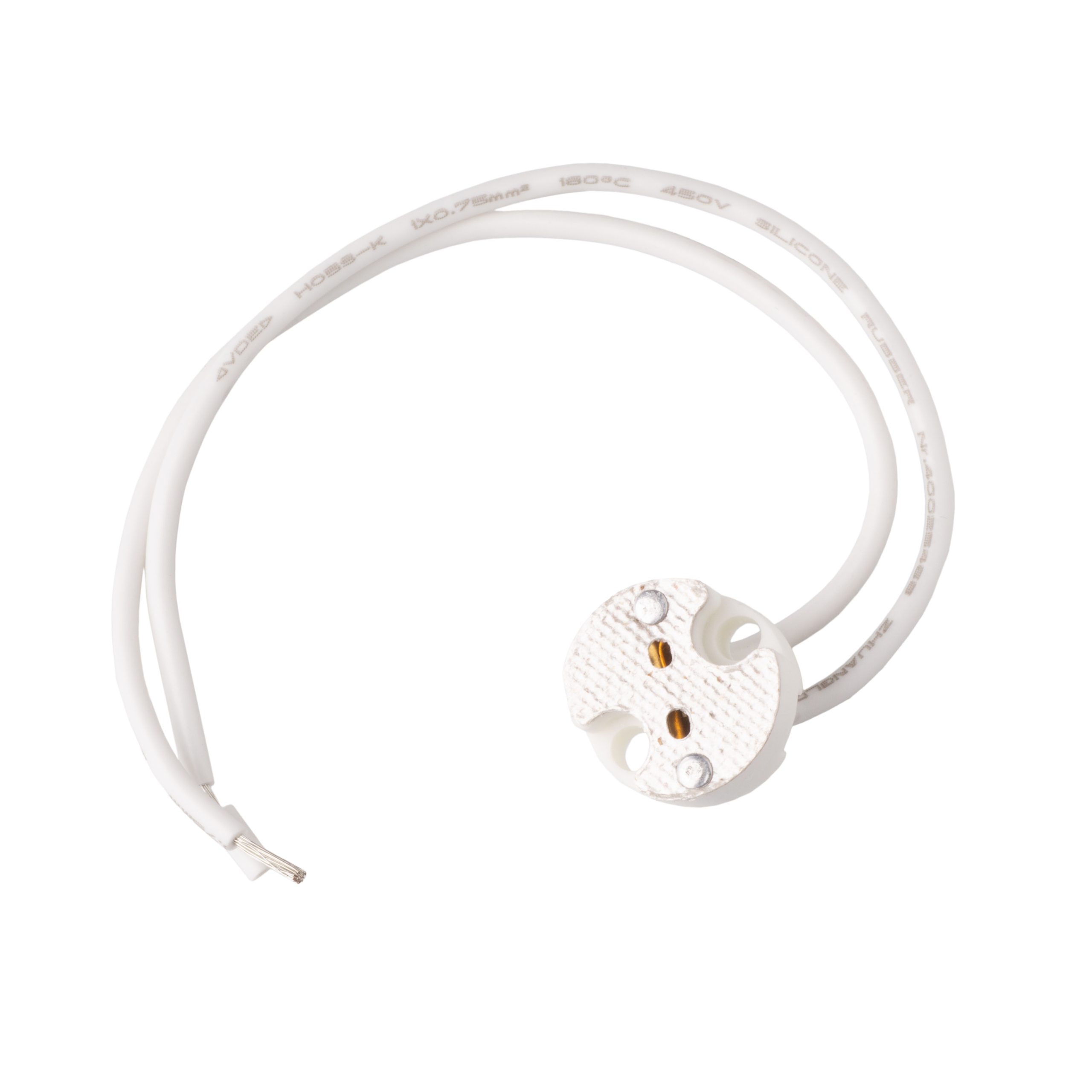 Gniazdo przyłączeniowe G5,3 / MR16 / G4 ceramiczne z przewodem Eco Light EC79638