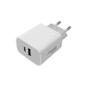 Ładowarka sieciowa USB-C + USB-A 20 W szybkie ładowanie biała .more ME61644