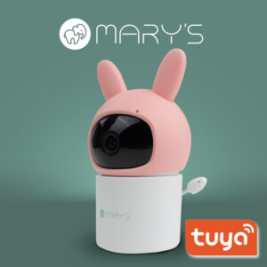 Obrotowa niania elektroniczna z kamerą HD Wi-Fi Tuya MARY'S Królik różowa MW61444