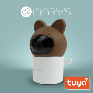 Obrotowa niania elektroniczna z kamerą HD Wi-Fi Tuya MARY'S Miś brązowa MW61443