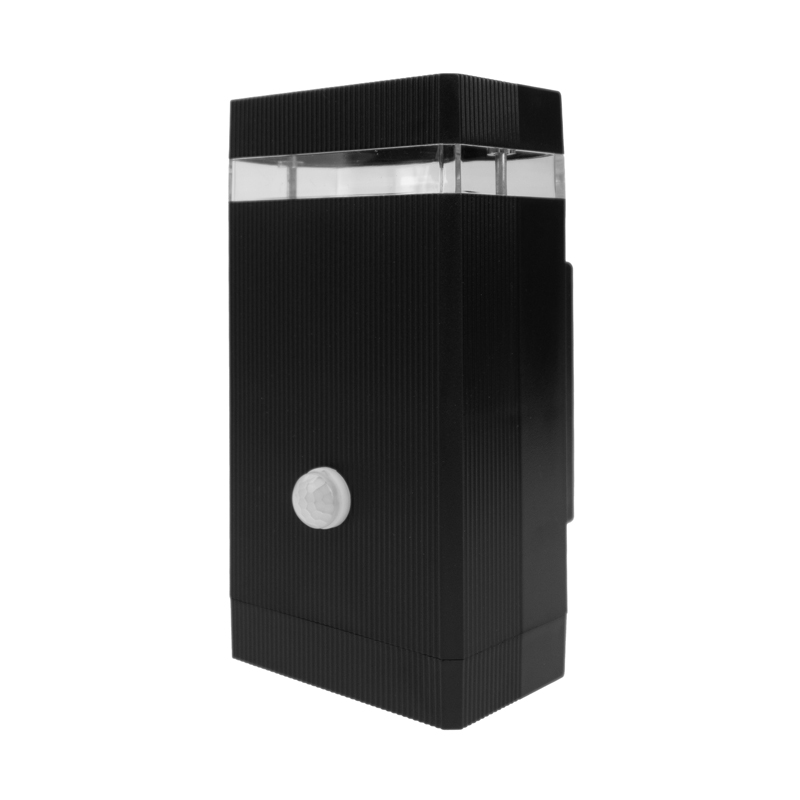 Oprawa elewacyjna OE-1CP 1×GU10 z czujnikiem ruchu PIR IP44 plastikowa czarna Eco Light EC61004