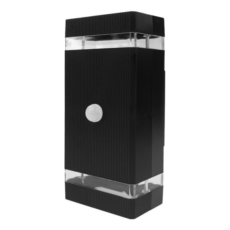 Oprawa elewacyjna OE-3CP 2×GU10 z czujnikiem ruchu PIR IP44 plastikowa czarna Eco Light EC61008