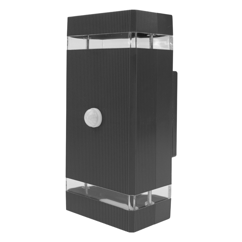 Oprawa elewacyjna OE-3SP 2×GU10 z czujnikiem ruchu PIR IP44 plastikowa antracytowa Eco Light EC61009