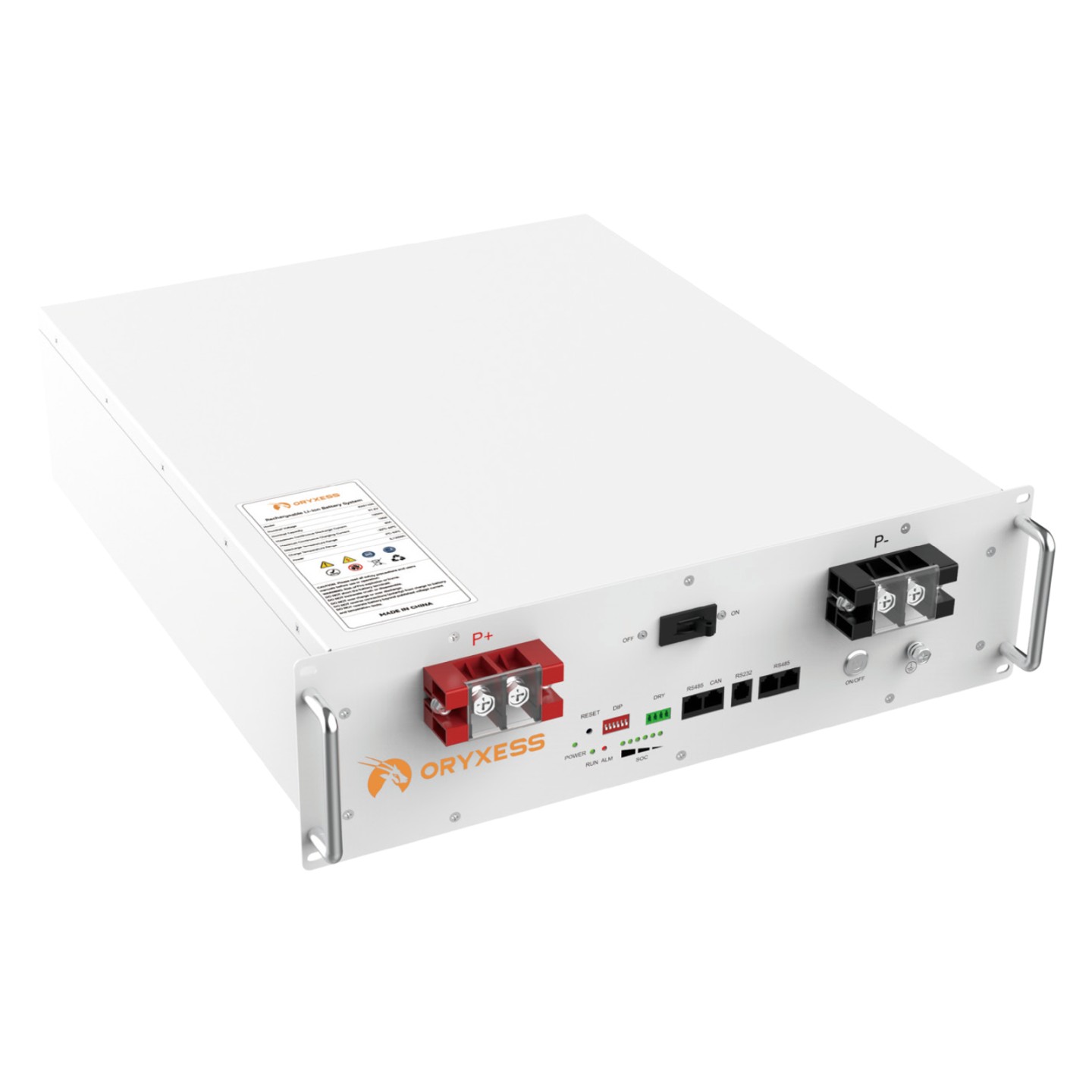 Magazyn energii Oryxess RX51100 5,12 kWh 51,2 V 100 Ah LiFePO4 rack 19″, Wi-Fi, 6000 cykli, 10 lat gwarancji