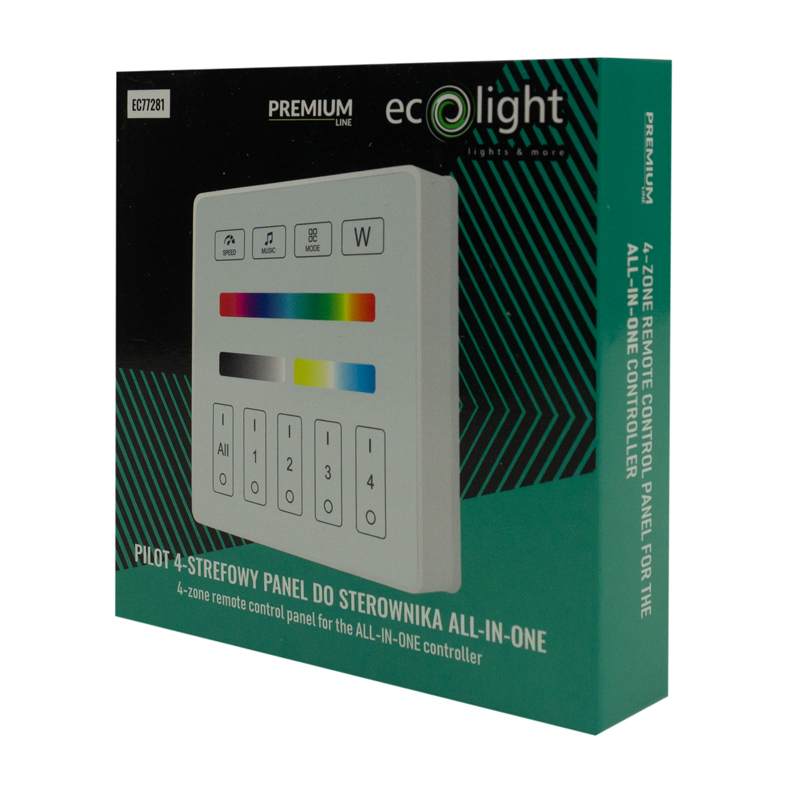 Panel naścienny 4-strefowy Tuya MESH do sterownika all-in-one biały Eco Light EC77281