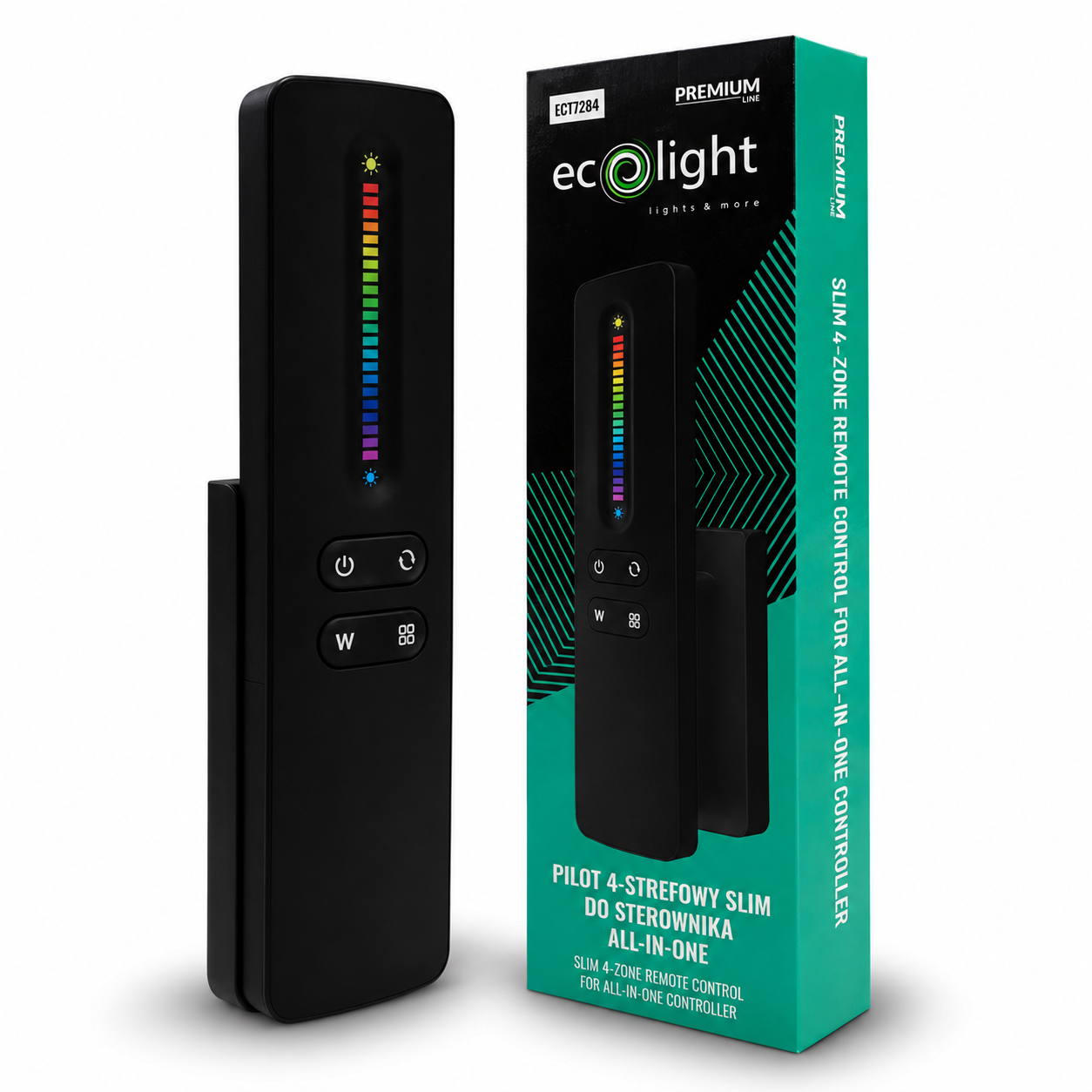 Pilot LED 4-strefowy slim Tuya MESH do sterownika all-in-one czarny Eco Light EC77284