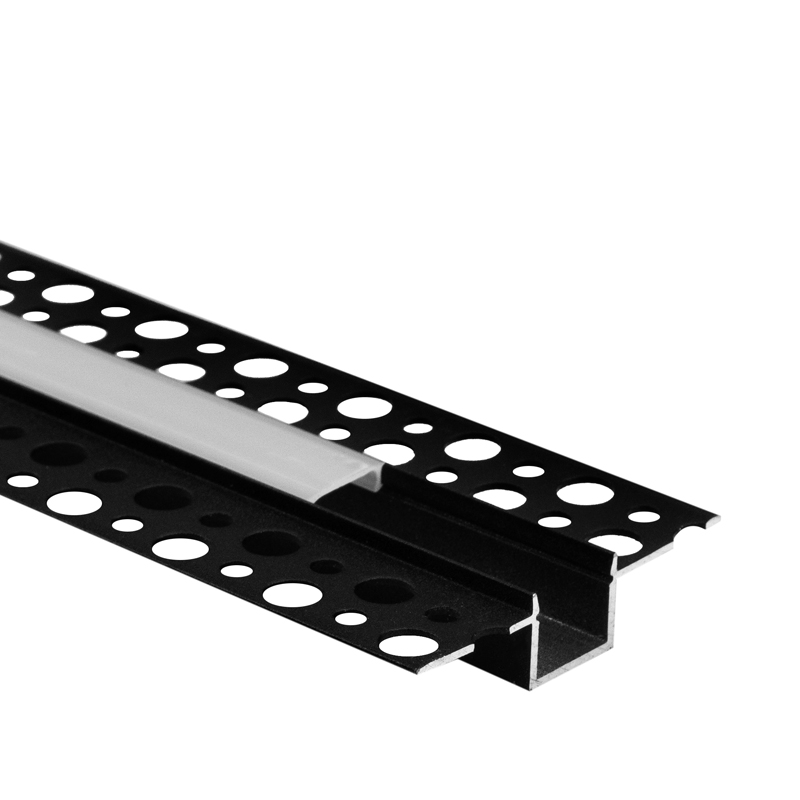 Profil LED podtynkowy GP03 czarny z kloszem mrożonym 3 m Eco Light EC61713