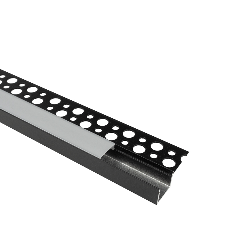 Profil LED podtynkowy jednoskrzydłowy GP1S czarny z kloszem mlecznym 2 m Eco Light EC61742