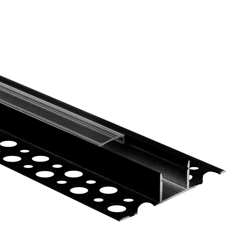 Profil LED podtynkowy GPP03 czarny z kloszem transparentnym 3 m Eco Light EC61718