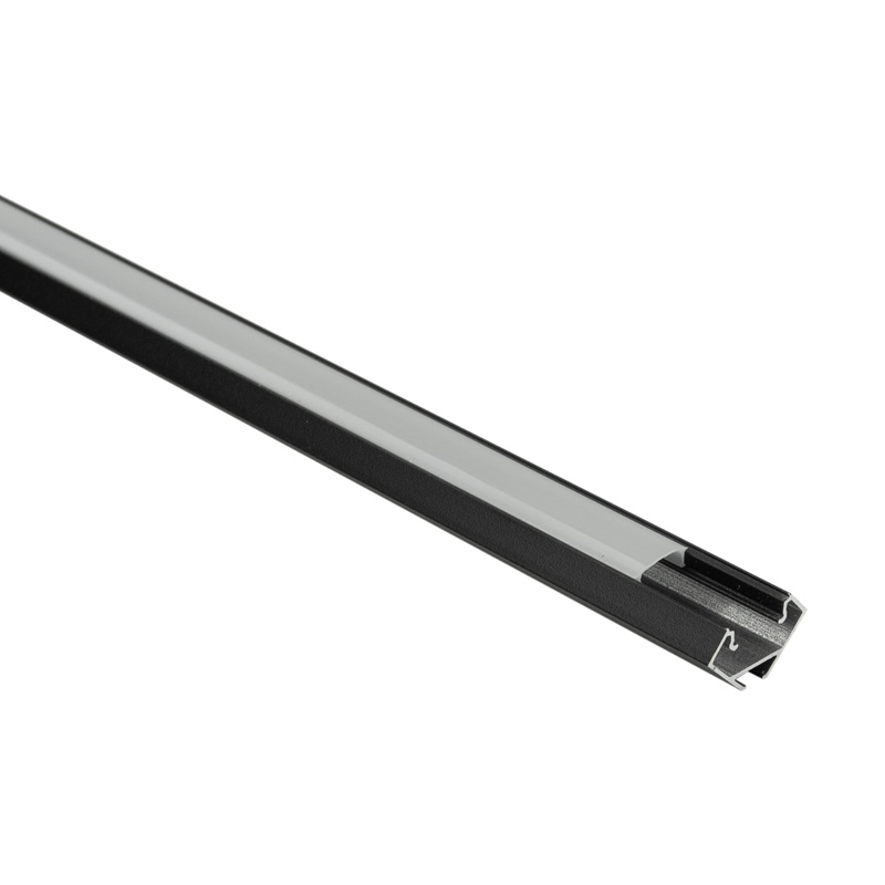 Profil LED narożny R02 czarny z kloszem mlecznym 2 m Eco Light EC20627