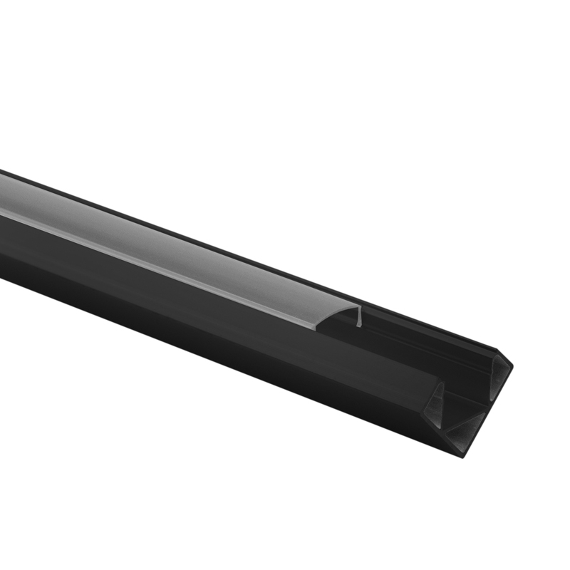 Profil LED narożny R03 czarny z kloszem transparentnym 3 m Eco Light EC61736