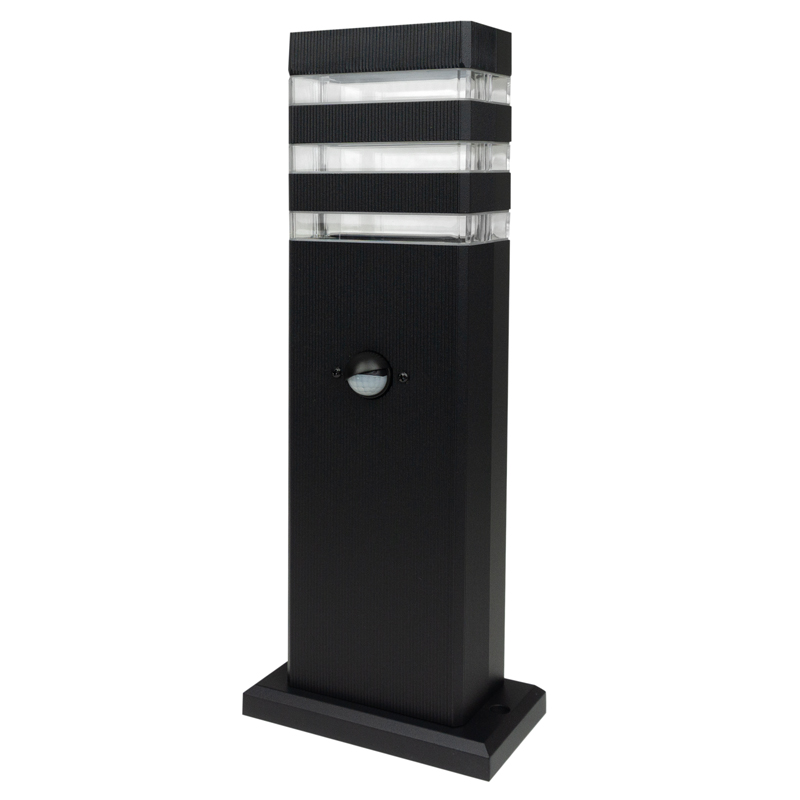 Słupek ogrodowy SO-40P 40 cm 1×GU10 z czujnikiem ruchu PIR IP44 czarny Eco Light EC79420