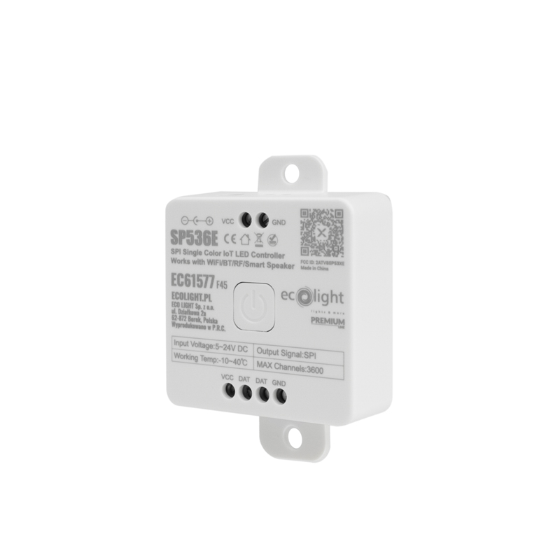 Sterownik LED IC Digital MONO SD-1 Wi-Fi/Bluetooth/RF z funkcją muzyczną 12 A 5–24 V Eco Light EC61577