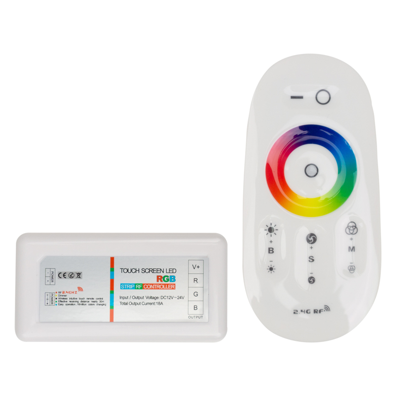 Sterownik LED RGB RF z pilotem dotykowym 18 A 216 W biały Eco Light EC79777