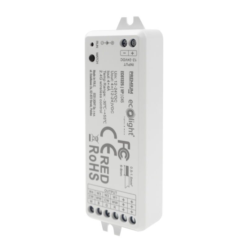 Sterownik LED VP RF RGBW 16 A 12–24 V Eco Light EC61325
