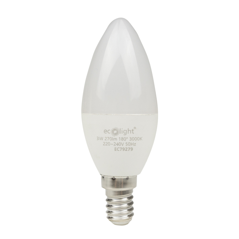 Żarówka LED CANDLE E14 3 W 3000K 300 lm Eco Light EC79279