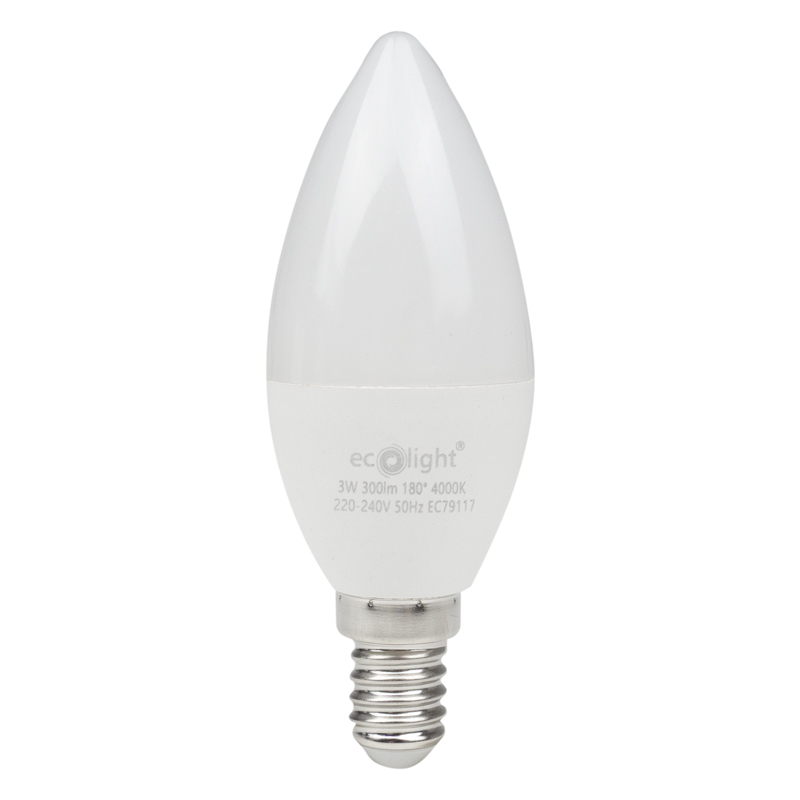 Żarówka LED CANDLE E14 3 W 4000K 300 lm Eco Light EC79117