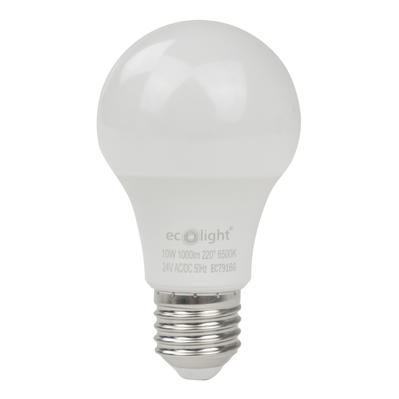 Żarówka LED CLASSIC E27 10 W 24 V AC/DC 6500K 1000 lm Eco Light EC79166