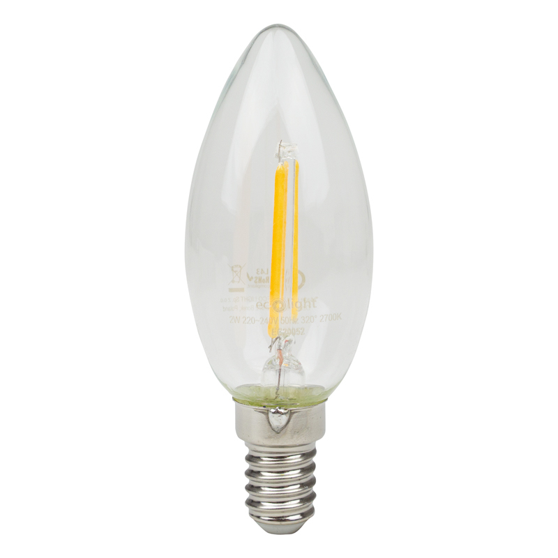 Żarówka LED FILAMENT CANDLE E14 2 W 2700K 240 lm Eco Light EC20052