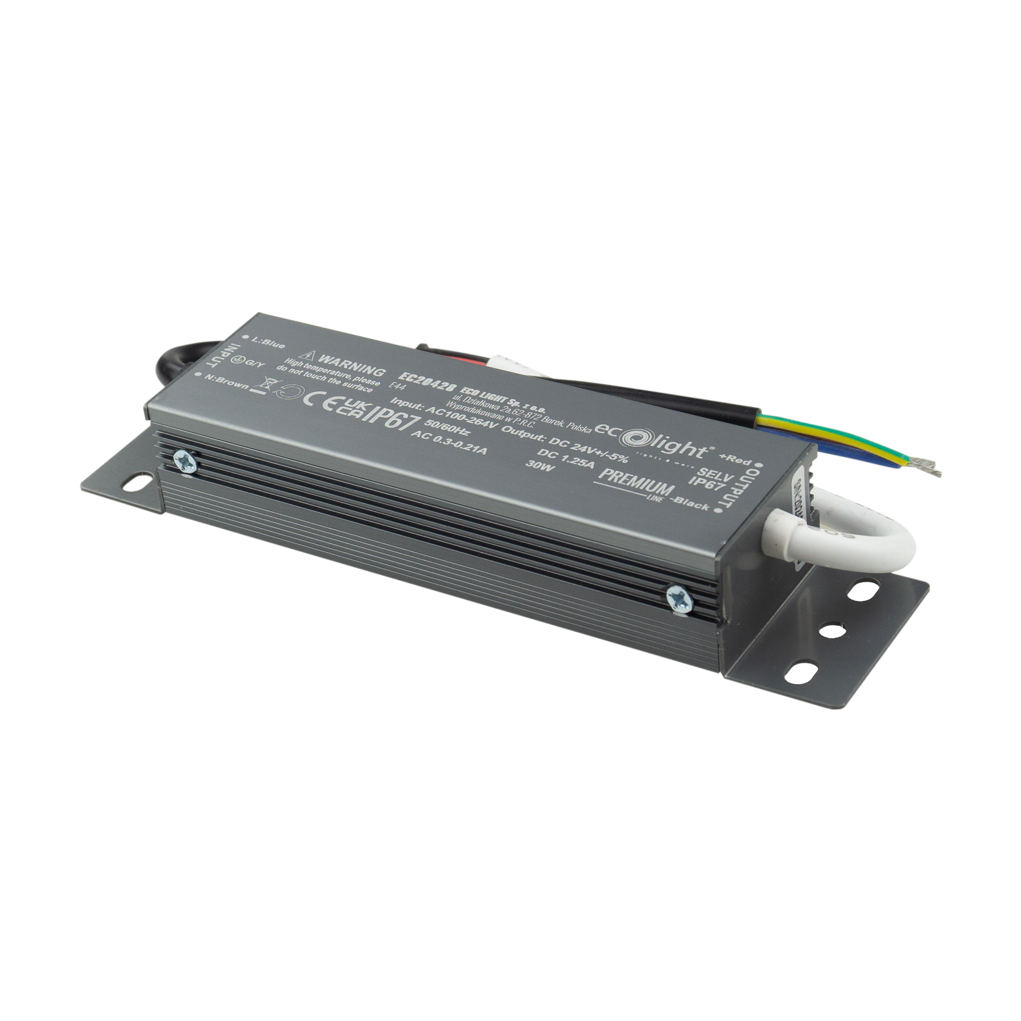 Zasilacz LED hermetyczny PREMIUM 30 W 24 V IP67 Eco Light EC20428