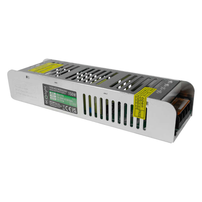 Zasilacz LED modułowy SLIM 150 W 12 V 12,5 A IP20 Eco Light EC61774