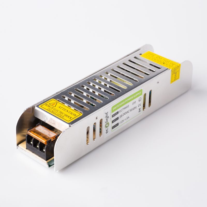 Zasilacz LED modułowy SLIM 60 W 12 V 5 A IP20 Eco Light EC79602