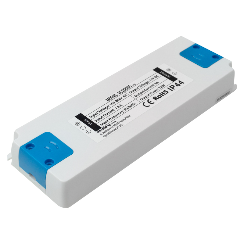 Zasilacz meblowy LED 72 W 12 V IP44 Eco Light EC20085