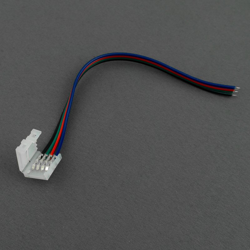 Złączka do taśm LED RGB 10 mm jednostronna z przewodem 10 cm Eco Light EC79629
