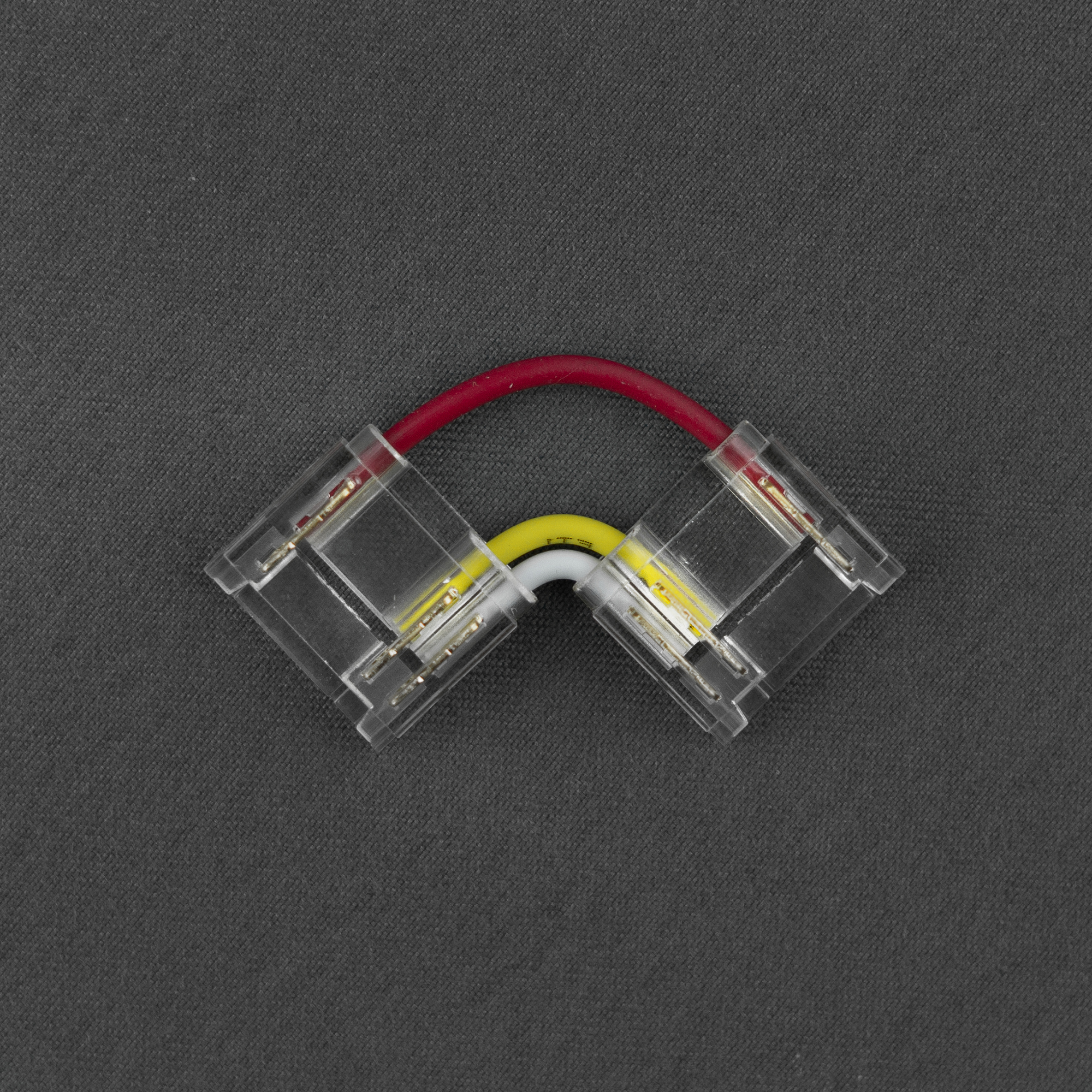 Złączka do taśm LED RGB/RGBW/RGBCCT COB DIGITAL 12 mm dwustronna kątowa „L” zaciskowa Eco Light EC61569